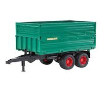 bruder 02010 - Remolque de transporte de eje tándem con compuerta trasera deslizante, remolque basculante, remolque con compuerta trasera