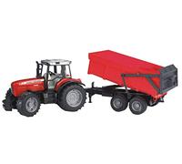BRUDER - Tractor Massey Ferguson 7480 con remolque - Escala 1:16 - 02045