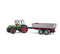 bruder 02104 - Fendt 209 S con vehículos con remolque abatible, tractor, remolque basculante, remolque de transporte, volquete