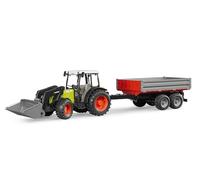 bruder 02112 - Claas Nectis 267 F con cargador frontal y remolque | Tractor con accesorios para granja y agricultura, juguete a partir de 3 años, escala 1:16