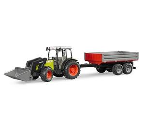 bruder 02112 - Claas Nectis 267 F con cargador frontal y remolque | Tractor con accesorios para granja y agricultura, juguete a partir de 3 años, escala 1:16