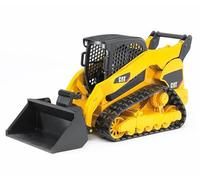 bruder 02136 - Cargadora compacta sobre orugas Cat | Cargadora con adaptador delantero para obras, granja, vehículo de construcción, escala 1:16