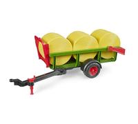 Bruder 02204 - Recogedor de pacas Redondas con 3 pacas Redondas - Accesorios para Tractores, Remolque para pacas, Granja, Agricultura, Juguetes