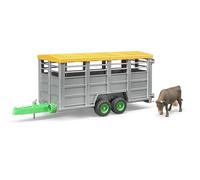 Bruder Remolque para ganado 02227 – transportador de animales con 1 vaca – Juguete