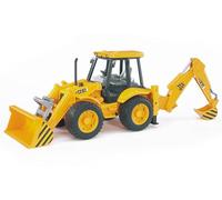 bruder 02428 - JCB 4CX retroexcavadora, retroexcavadora de cuchara frontal, vehículo de obras públicas, cargadora sobre ruedas