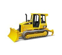 bruder 02443 - Bulldozer de orugas Cat con adaptador trasero incluido | con oruga de eslabones reales, excavadora de tierra, vehículo de obra, escala 1:16