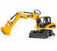 bruder 02445 - Excavadora de ruedas Cat - 1:16 Obra, Vehículo de construcción, Excavadora de cuchara, Trabajador, bworld, Máquina de construcción, Juguete
