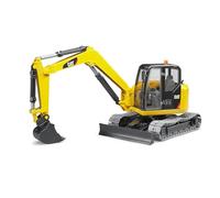 Bruder 02456 - Miniexcavadora Cat | Excavadora, vehículo de obra, excavadora de cuchara, compatible con bworld, juguete a partir de 3 años, 1:16