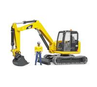 CAT Mini Excavator with Worker Figure