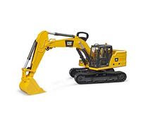 Bruder 02483 - Excavadora de Cuchara Cat | con cadena de eslabones reales, vehículo de obra, compatible con bworld, juguete, escala 1:16