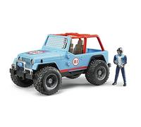 bruder 02541 - Jeep Cross Country Racer azul con racer, vehículo todoterreno, coche, vehículo todoterreno