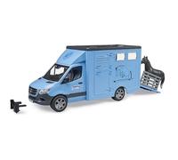 bruder 02674 - MB Sprinter para transporte de animales con 1 caballo | Furgoneta Mercedes-Benz con figura de animal, para granja de caballos, granja, agricultura, juguete a partir de 3 años, 1:16