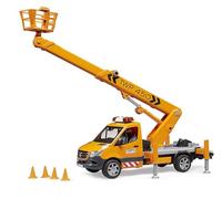 bruder 02679 - MB Sprinter con góndola y módulo de luz y sonido - 1:16 Vehículos de construcción, Furgonetas, Camiones, Trabajadores de la construcción, Juguetes a partir de 4 años