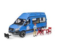 bruder 02684 - MB Sprinter autocaravana con conductor y accesorios | Autocaravana con figura bworld para aventuras de acampada, furgoneta de acampada, set de coches de juguete, 1:16