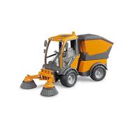 Bruder 02691 - VarioCar Limpieza viaria | con cepillos redondos giratorios y contenedor de basura basculante, vehículo de limpieza urbana, coche de juguete