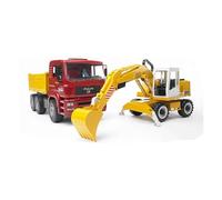 bruder 02751 - Hombre TGA Camión volquete con cuchara Liebherr - 1:16 Vehículo de construcción, obra, cuchara, trabajador, bworld, maquinaria de construcción, camión, furgoneta