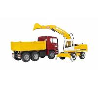 bruder 02751 - Hombre TGA Camión volquete con cuchara Liebherr - 1:16 Vehículo de construcción, obra, cuchara, trabajador, bworld, maquinaria de construcción, camión, furgoneta