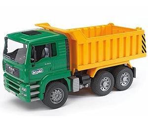Bruder 02765 - Camión Man TGA con Caja basculante | Camión para obra y transporte, vehículo de obra, juguete a partir de 3 años, 1:16