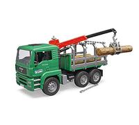 Bruder 02769 - Camión Man para Transporte de Madera con grúa de Carga | Inkluye 3 troncos, camión maderero, camión, silvicultura, juguete a partir de 4 años, escala 1:16