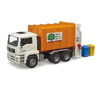 bruder 02772 - Camión de basura MAN TGA con carga trasera | Con función de vaciado, recogida de basura, camión de basura, vehículos, juguete a partir de 3 años, escala 1:16