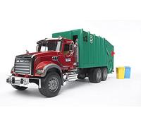 bruder 02812 - Camión de basura Mack Granite - 1:16 Recolección de basura, camión de basura, recolector de basura, vehículo de basura, camión, juguete