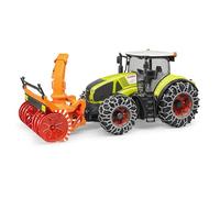 bruder 03017 - Claas Axion 950 con cadenas y quitanieves, tractor, servicio de invierno, quitanieves