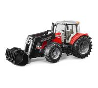 bruder 03047 - Massey Ferguson 7624 con cargador frontal | Tractor para granja, agricultura, juguete a partir de 3 años, escala 1:16