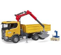 bruder 03551 - Scania Super 560R camión de obras con grúa y 2 palets, Vehículos, Vehículo de obras, Camión grúa, Camión, Juguetes 4+ años