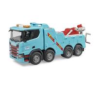 bruder 03553 - Camión de rescate y remolque Scania Super 560R con módulo de luz y sonido - 1:16 Vehículos, grúas, remolcadores, asistencia en carretera, transportadores