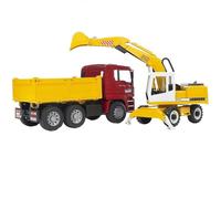 Bruder 2751 MAN TGA Camión Con Caja Volcadora Y Excavadora Liebherr Incl