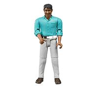 Bruder 60003 - Hombre con Tono de Piel Medio y Pantalones Blancos - 1:16 bworld, Figura de Juguete, Humano