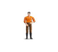 bruder 60007 - bworld Hombre con piel clara y pantalones marrones - 1:16 Figura de juguete, Granjero, Granja, Hombre