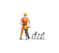 bruder- bworld Trabajador de la construcción con Accesorios, Color Neutro, 10,7 cm cm (60020)