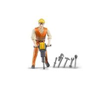Bruder Figura de juguete Bworld 60020, Obrero de la construcción, 10,7 cm, con accesorios
