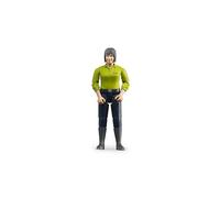 bruder 60405 - bworld mujer con piel clara y pantalones azul oscuro, figura de juguete, granjero, esposa de granjero