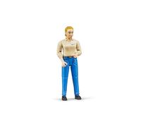 bruder 60408 - bworld mujer con piel clara y pantalones azules, figura de juguet