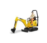 bruder 62002 - Microexcavadora JCB 8010 CTS con trabajador de la construcción, vehículo de construcción, miniexcavadora, figura de juguete