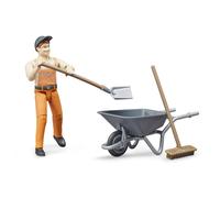 bruder 62130 - bworld Miniature Set Municipal Worker - 1:16 Miniatura, Vehículo