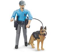 bruder 62150 - bworld policía con equipo y perro, figura de juguete, animal, est