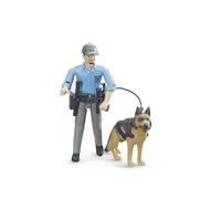 bruder 62150 - bworld policía con equipo y perro, figura de juguete, animal, estación de policía