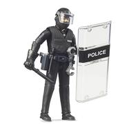 bruder 62151 - Figura de las Fuerzas Especiales de la Policía de bworld | Con escudo protector, equipamiento, figura de unidad especial, policía, juguetes a partir de 4 años