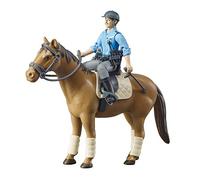 bruder 62507 - Caballo con policías, equipo de equitación y policía, figura de juguete, animal, comisaría de policía