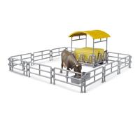 bruder 62612 - Hooiruif met hekken, trog, vierkante balen en 1 rund - accessoire