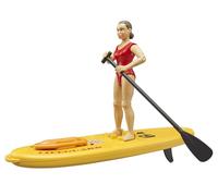 bruder 62785 - bworld Salvavidas con Stand up Paddle, Salvavidas, Paddleboard, Juguete Acuático