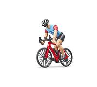 bruder 63110 - bworld bicicleta de carreras con ciclista y casco, figura de juguete, bicicleta