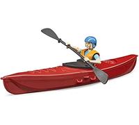 bruder 63155 - bworld kayak con figura, figura de juguete, juguete acuático