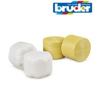 Bruder Juguetes 02345-4 Paquete Redondo (2x Blanco Envuelto 2x Marrón) Paja