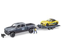 Bruder - 02504 - RAM 2500 Power Wagon y Roadster Racing Team, vehículo Todoterreno, Remolque, Coche de Carreras, vehículo