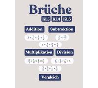 Brüche Klasse 3-5: Addition, Subtraktion, Multiplikation, Division & Vergleich: Progressive Übungen mit Lösungen - Komplettes Übungsbuch für Grundschüler zum Bruchrechnen lernen