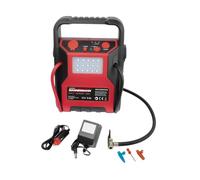 Brüder Mannesmann Arrancador de emergencia 12 V, LED, USB | M01771 | Protección contra polaridad inversa, luz LED de trabajo y de aviso, con 3 adaptadores, portátil para coche y viajes